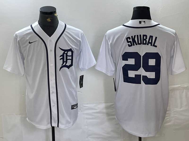 Men%27s Detroit Tigers #29 Tarik Skubal White Cool Base Stitched Jersey->colorado rockies->MLB Jersey